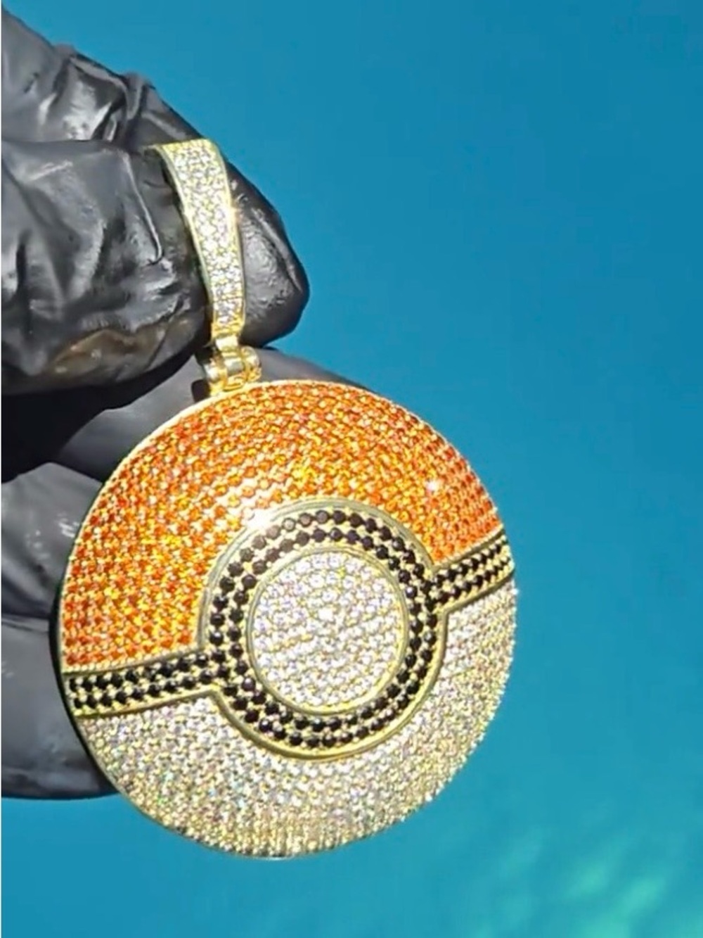 Men’s Pokemon pokeball pendant necklace